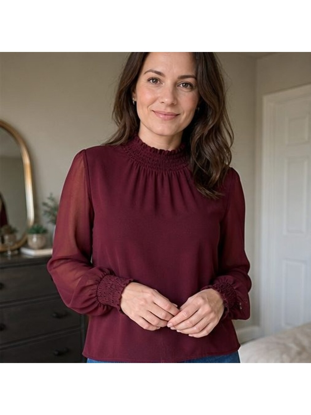 Black Ruffle Blouse - Picture 2 of 6